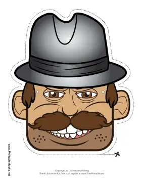 Male Detective Mask Printable Mask