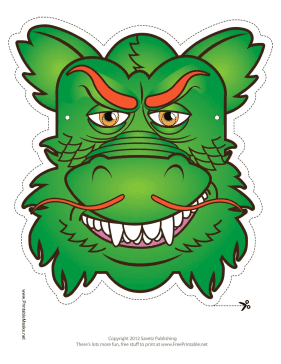 Chinese Dragon Mask Printable Mask