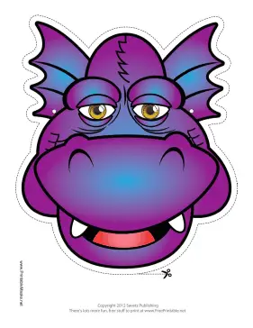 Grinning Dragon Mask Printable Mask