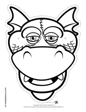 Silly Dragon Mask to Color Printable Mask