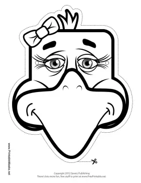 Eagle with Bow Mask to Color Printable Mask