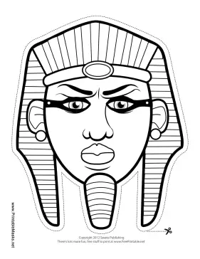 Egyptian Pharaoh Mask to Color Printable Mask