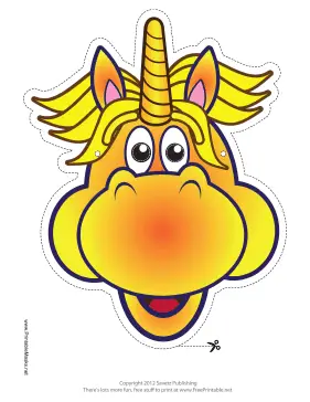 Excited Unicorn Mask Printable Mask