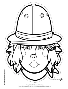 Female Explorer Mask to Color Printable Mask