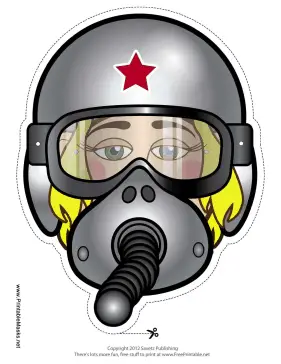 Female Fighter Pilot Mask Printable Mask