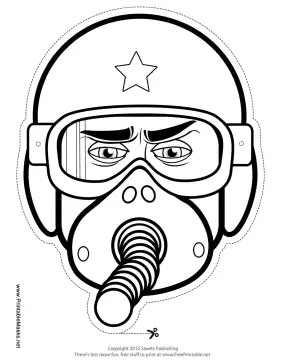 Male Fighter Pilot Mask to Color Printable Mask