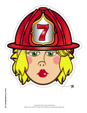 Female Firefighter Mask Printable Mask