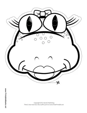 Frog with Bow Mask to Color Printable Mask