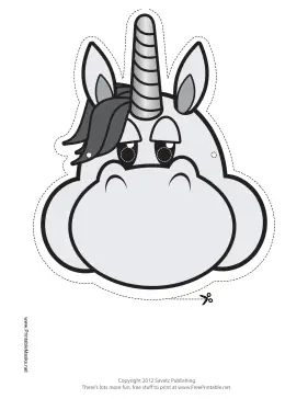 Gloomy Unicorn Mask Printable Mask