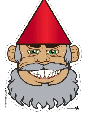 Gnome with Beard Mask Printable Mask