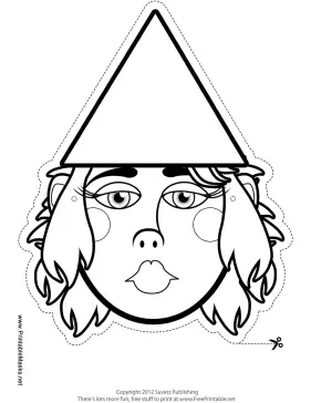 Gnome Mask to Color Printable Mask