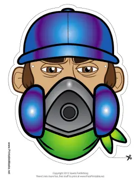 Male Graffiti Artist Mask Printable Mask