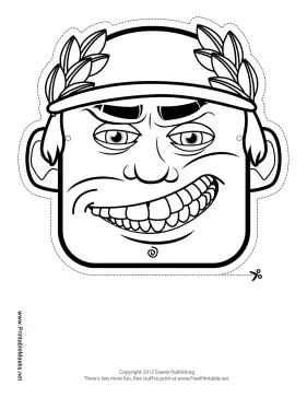 Male Greek Mask to Color Printable Mask