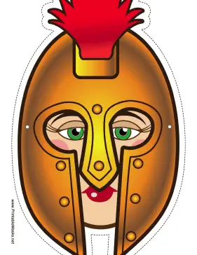 Female Greek Warrior Mask Printable Mask