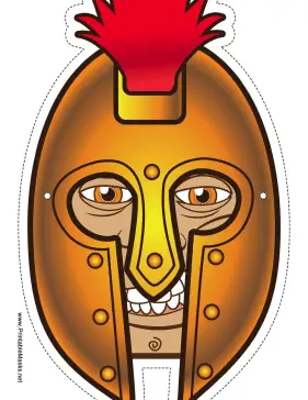Male Greek Warrior Mask Printable Mask