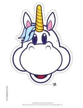 Happy Unicorn Mask Printable Mask