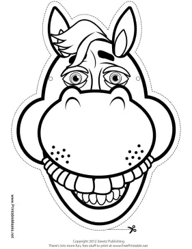 Horse Mask to Color Printable Mask