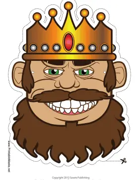 Grinning King Mask Printable Mask