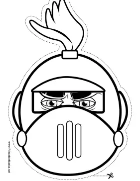 Knight with Crest Round Mask to Color Printable Mask