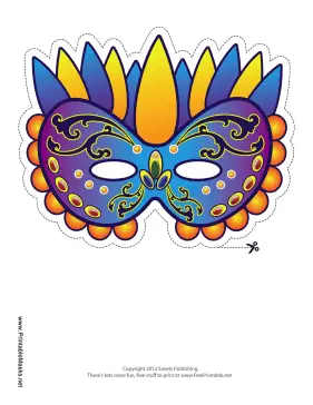 Mardi Gras Celebration Mask Printable Mask