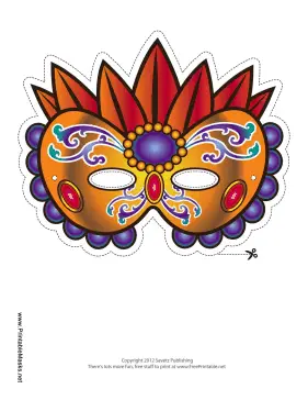 Elaborate Mardi Gras Mask Printable Mask