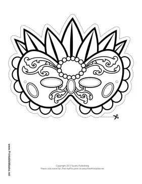 Fancy Mardi Gras Mask to Color Printable Mask