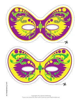 Ornate Mardi Gras Mask Printable Mask