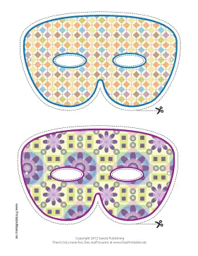 Simple Mardi Gras Mask Printable Mask