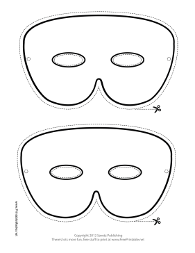 Simple Mardi Gras Mask to Color Printable Mask