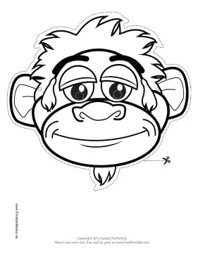 Monkey Mask to Color Printable Mask