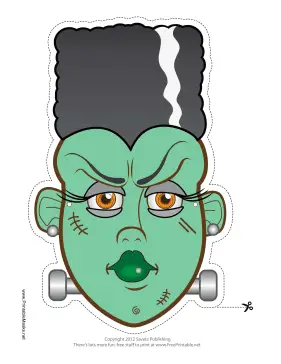 Bride of Frankenstein Monster Mask Printable Mask