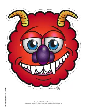 Monster with Horns Mask Printable Mask