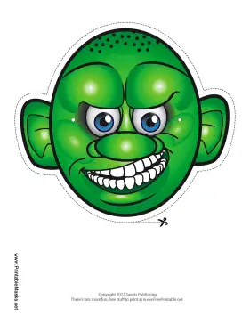 Monster with Round Head Mask Printable Mask