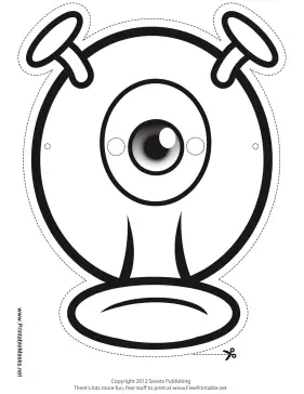 Silly One-Eyed Monster Mask to Color Printable Mask