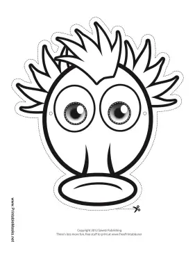 Silly Monster Mask to Color Printable Mask