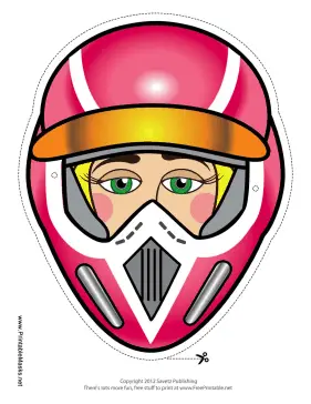 Female Motocross Mask Printable Mask