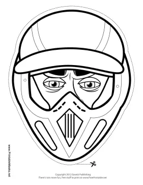 Male Motocross Mask to Color Printable Mask
