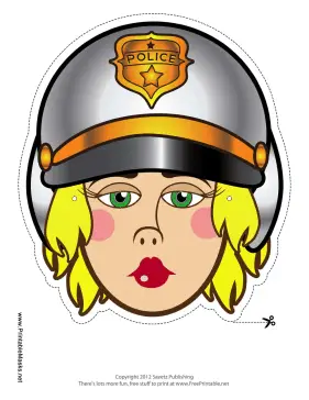 Female Motorcycle Cop Mask Printable Mask