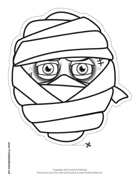 Male Mummy Mask to Color Printable Mask