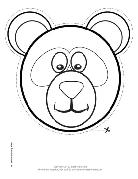 Panda Mask to Color Printable Mask