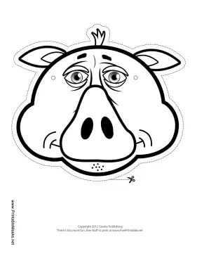 Pig Mask to Color Printable Mask
