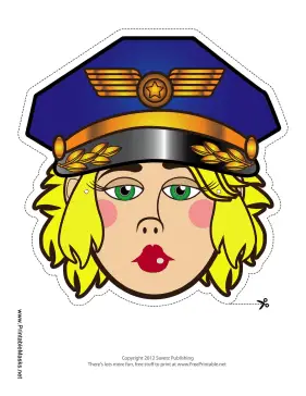 Female Pilot Mask Printable Mask