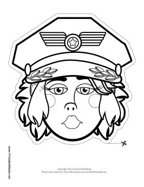 Printable Female Pilot Mask to Color Mask