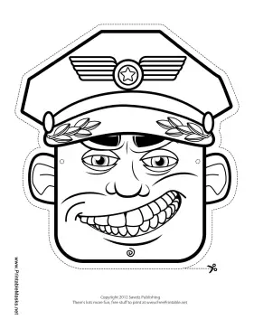 Printable Male Pilot Mask to Color Mask