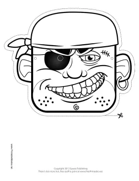 Bandana Pirate Mask to Color Printable Mask