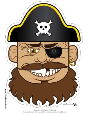 Pirate Captain Mask Printable Mask