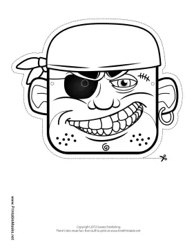 Pirate Crew Mask to Color Printable Mask