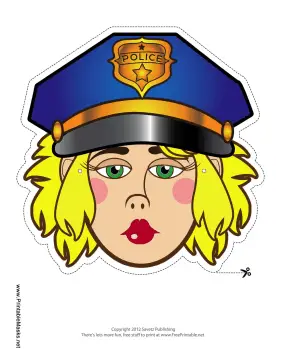Female Police Officer Mask Printable Mask