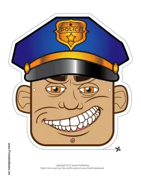 Male Police Officer Mask Printable Mask