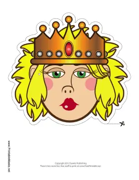 Queen with Crown Mask Printable Mask